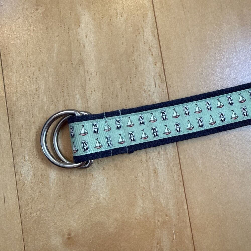 VINTAGE SAILBOAT BELT VINEYARD VINES GREEN CANVAS SIZE MEDIUM 40” Long